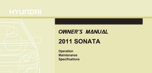 2011 Hyundai Sonata Owners Manual