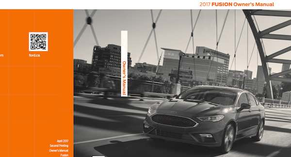 2017 Ford Fusion Owners Manual Gas Owner User Operator Instruction Guide Book