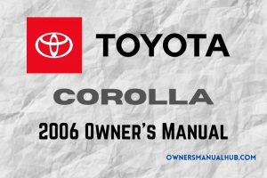 2006 Toyota Corolla Owners Manual