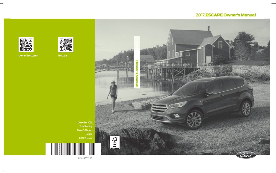 2017 Ford Escape Owners Manual PDF - 489 Pages