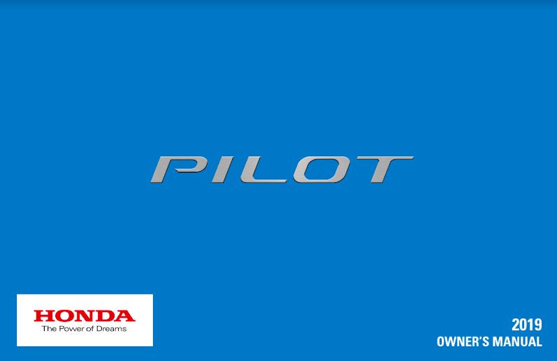2019 Honda Pilot Owners Manual PDF 747 Pages