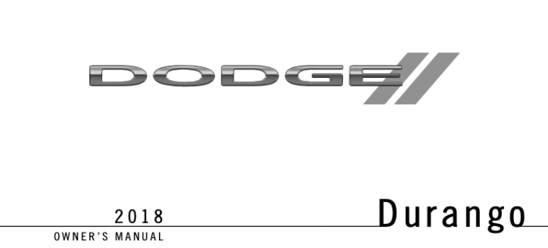 2018 Dodge Durango Owners Manual