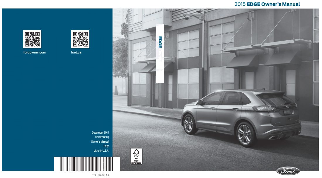  Manual del propietario del Ford Edge 2015 PDF - 508 páginas