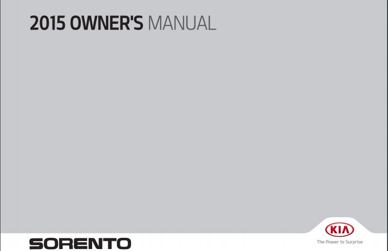 2015 Kia Sorento Owners Manual PDF 563 Pages