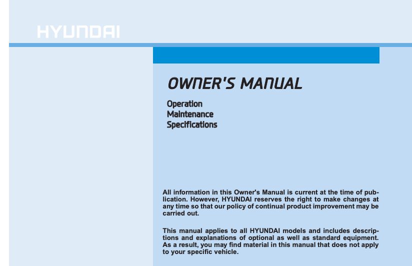 Hyundai Elantra Owners Manual